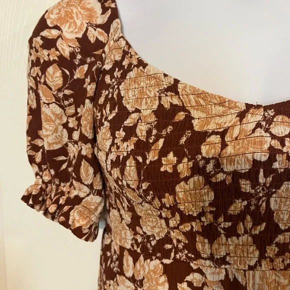 Abercrombie & Fitch Brown Floral Midi Dress - Picture 6 of 6